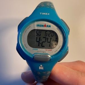 Ironman Timex Watch - Blue Floral Pattern
